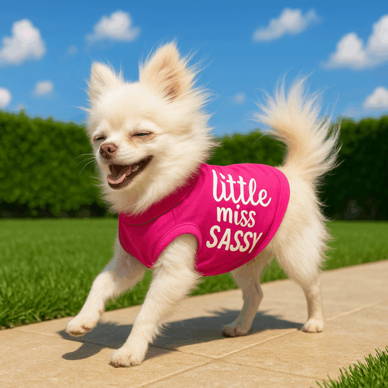 “Little Miss Sassy” Hot Pink Pup Tee – Attitude in Every Step